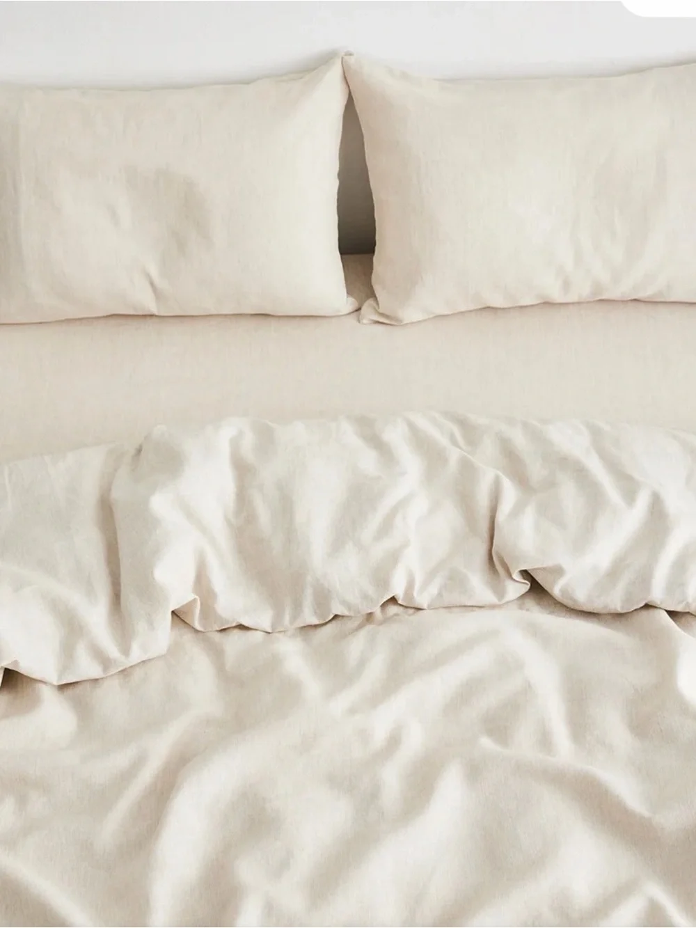 Oatmeal & White French Flax Linen Pillowcases - King